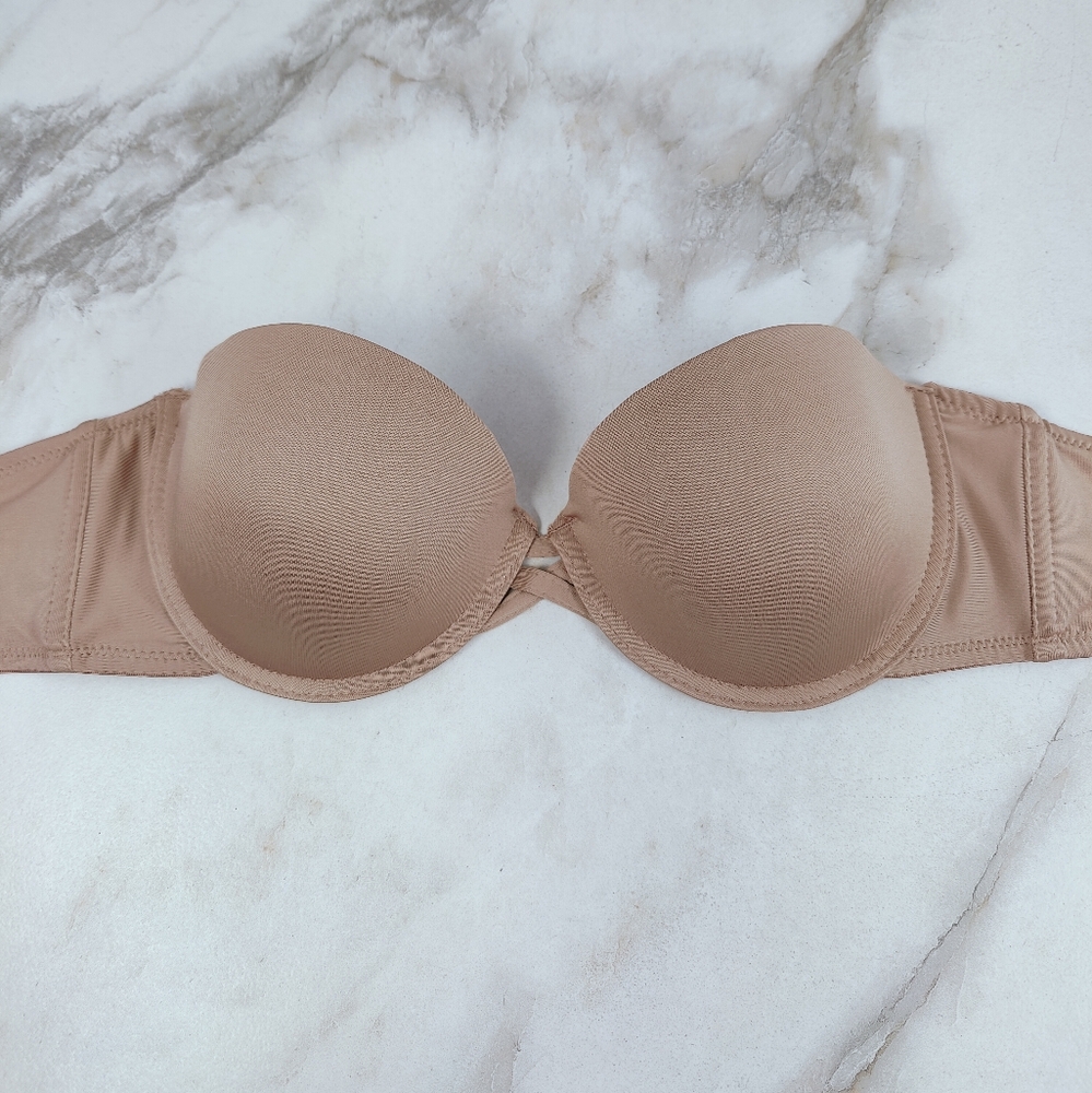 Kathy Ireland Intimates Tan Strapless Push Up Bra, 34C